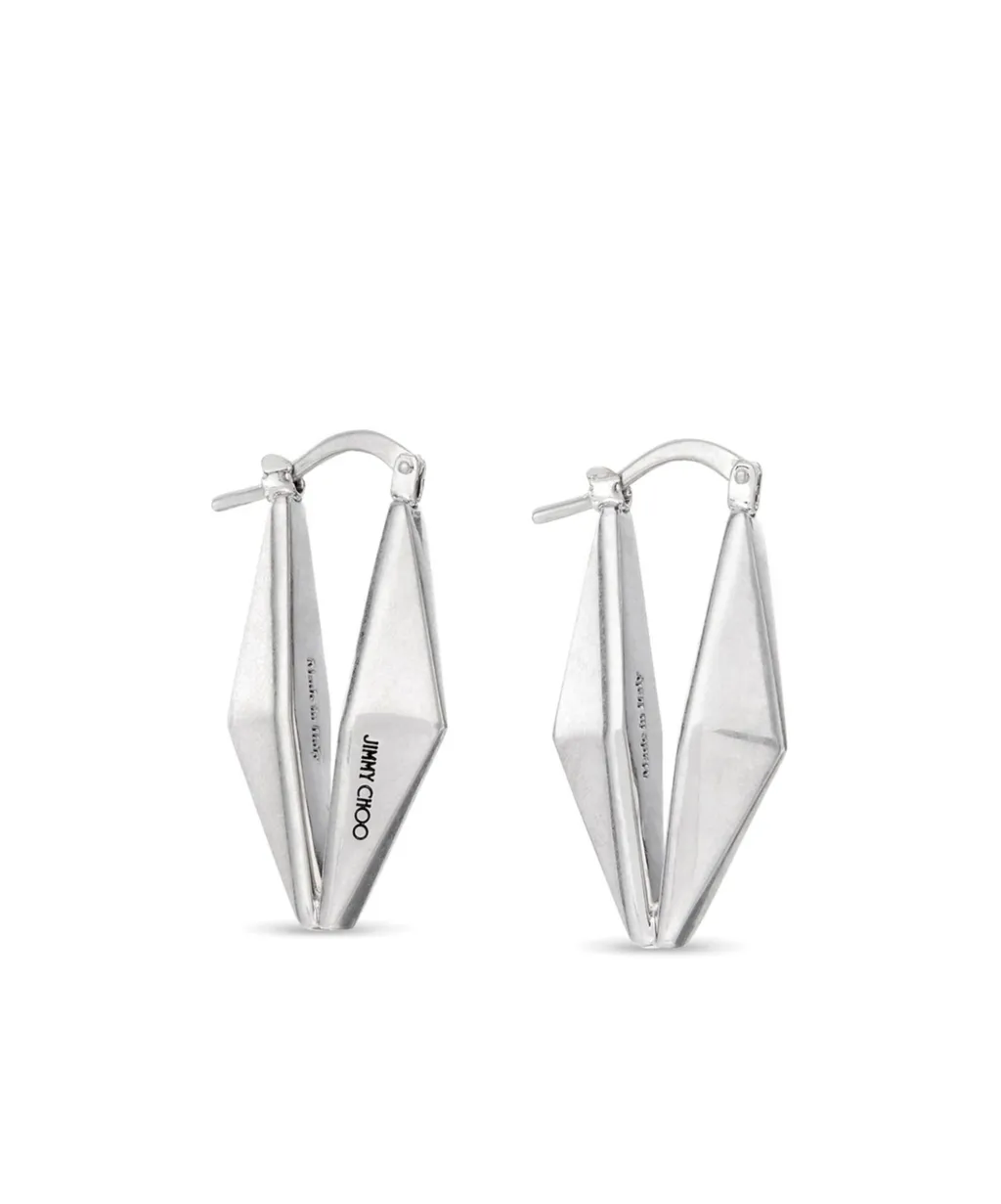 Jimmy Choo Diamond Logo Engraved Earrings