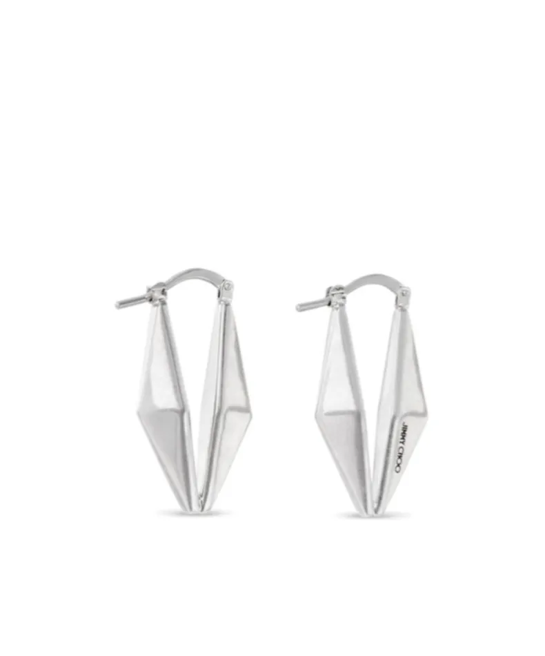 Jimmy Choo Diamond Logo Engraved Earrings