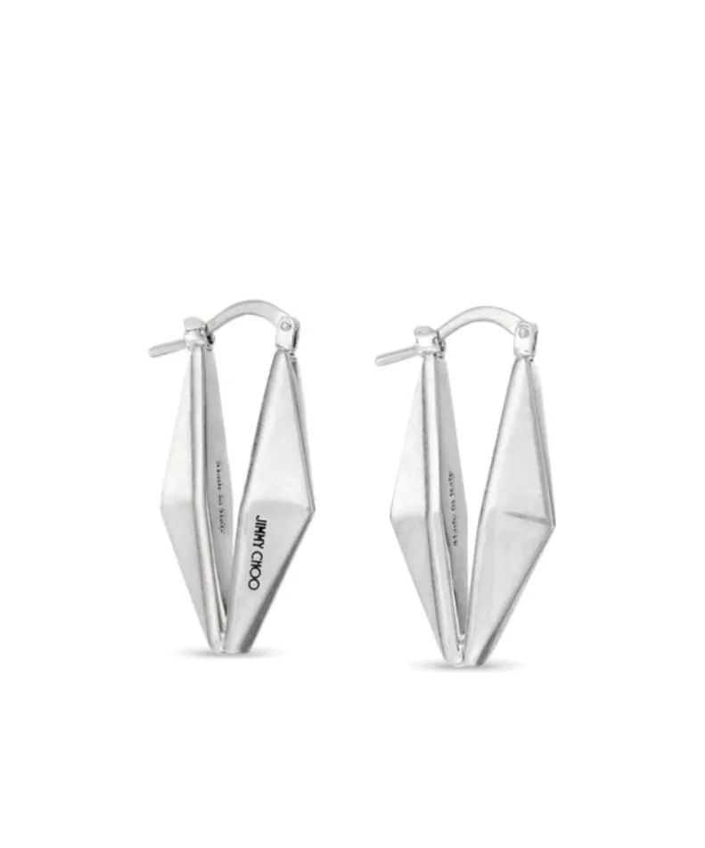 Jimmy Choo Diamond Logo Engraved Earrings
