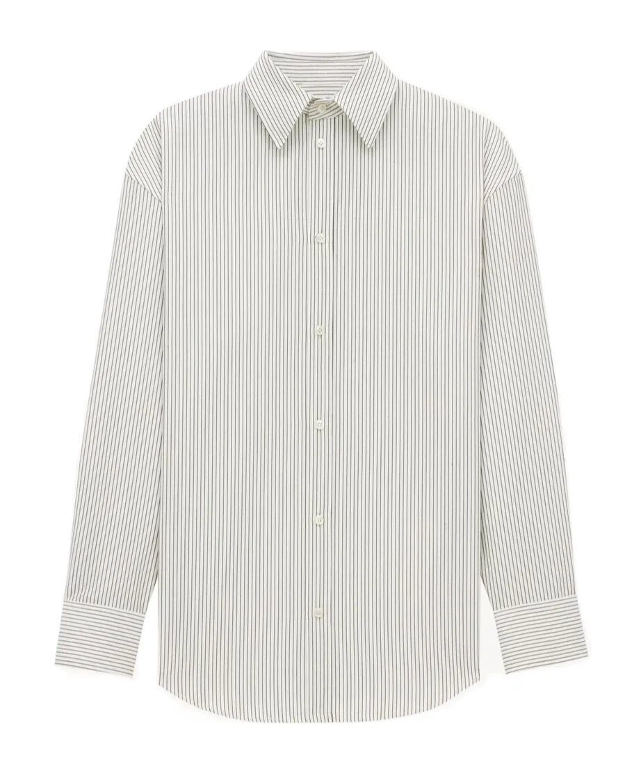 Saint Laurent Cassandre Striped Button-Up Shirt