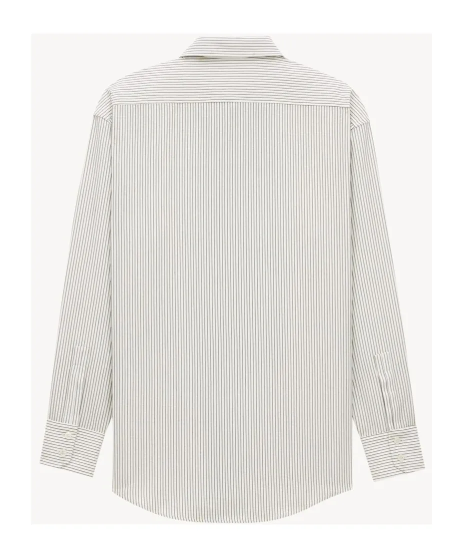 Saint Laurent Cassandre Striped Button-Up Shirt