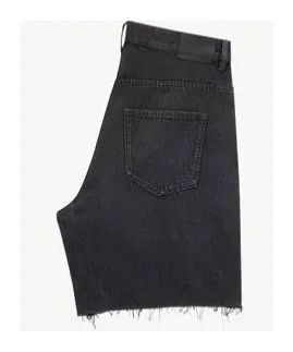 Saint Laurent Distressed Denim Bermuda Shorts