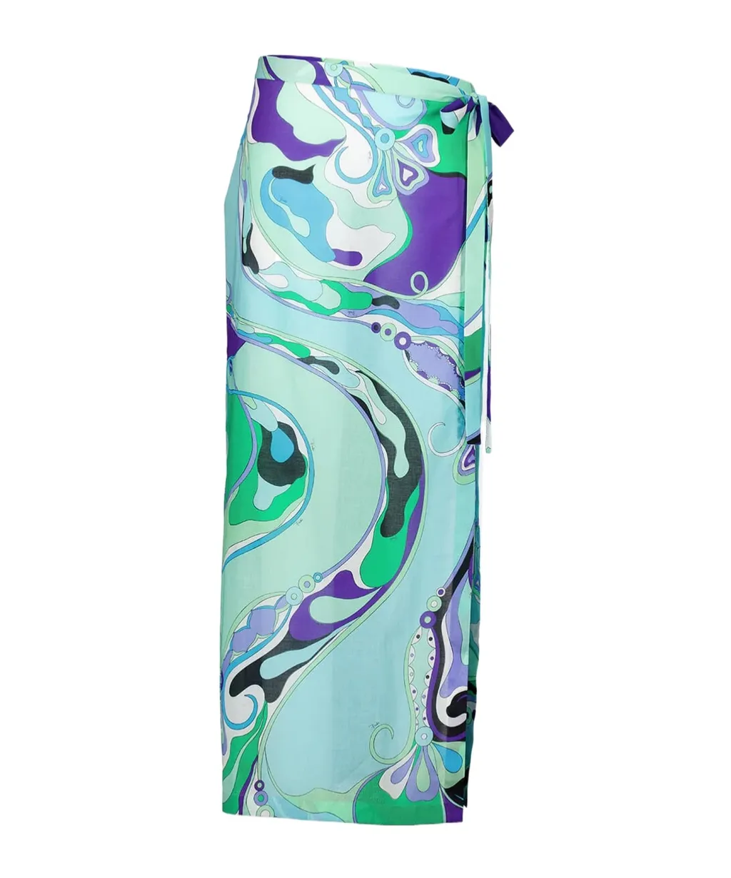 Pucci Graphic Printed Tie Fastened Midi Skirt