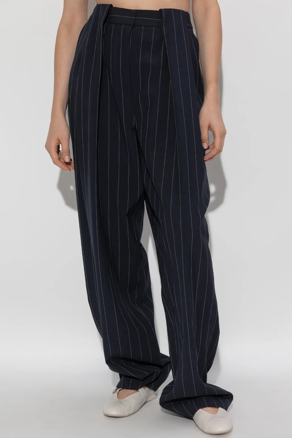 Stella Mccartney Slouchy Panelled Pinstripe Pants