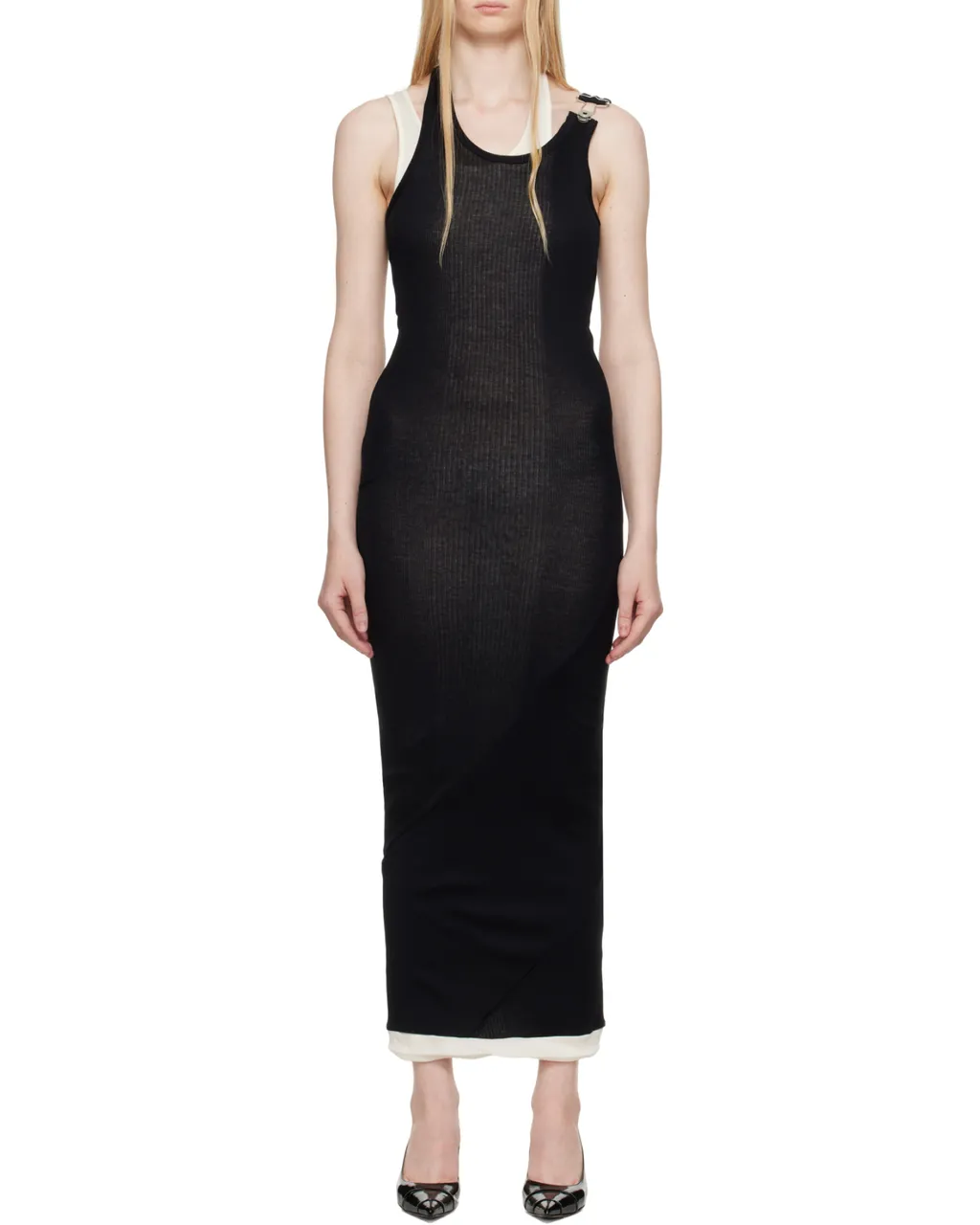 Jean Paul Gaultier Ribbed Double Layer Midi Dress