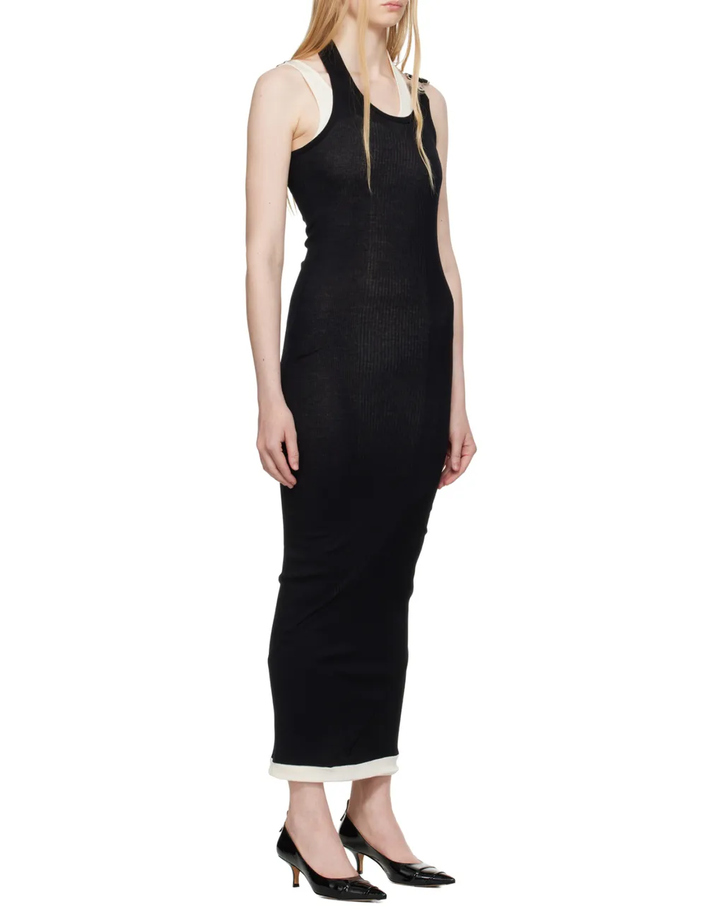 Jean Paul Gaultier Ribbed Double Layer Midi Dress