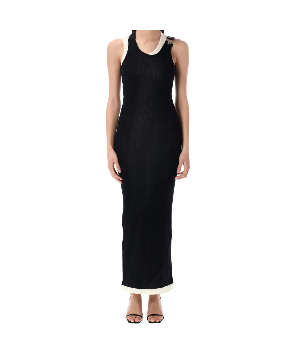 Jean Paul Gaultier Ribbed Double Layer Midi Dress
