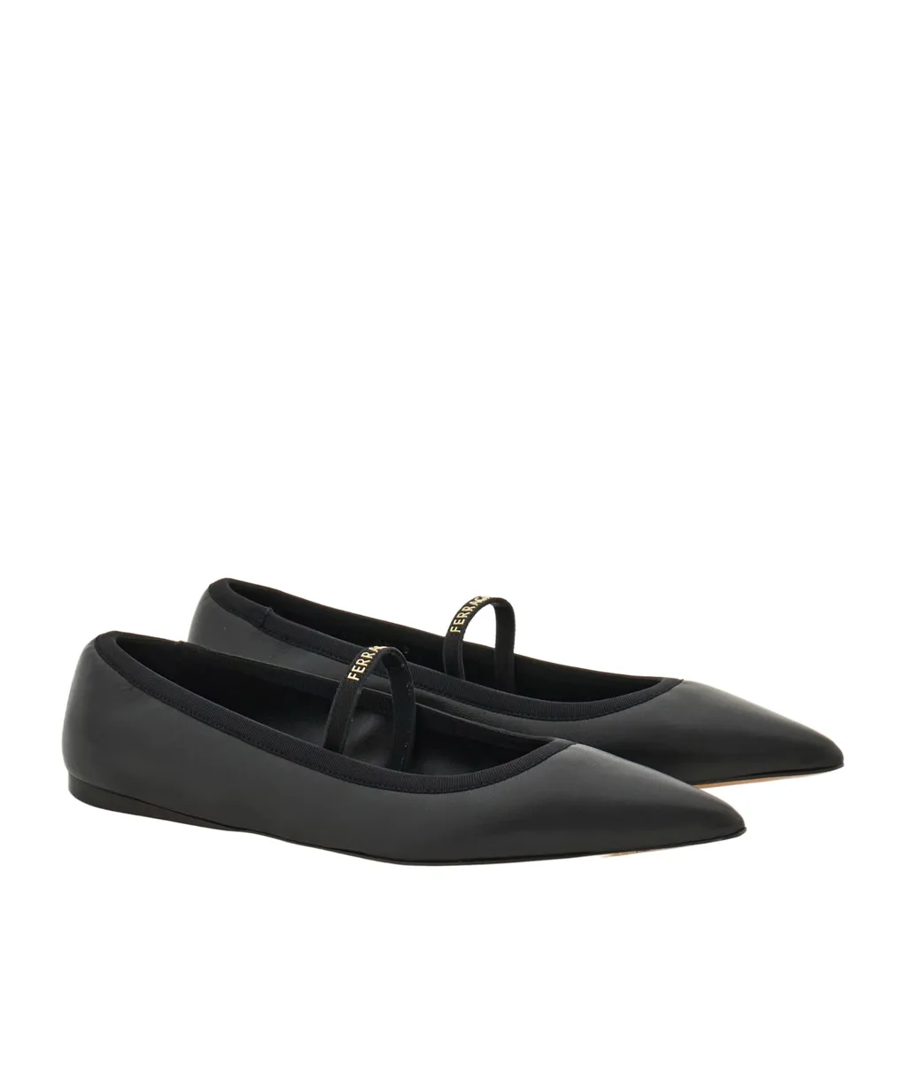 Ferragamo Ankle Ribbon Ballet Flat Shoes
