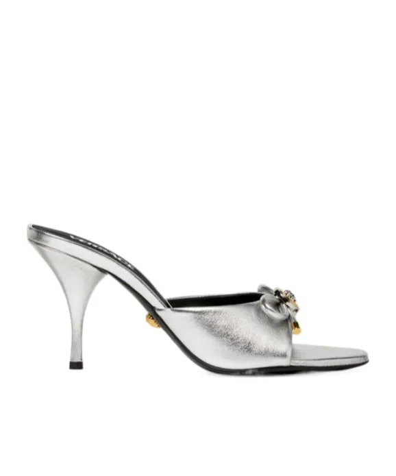 Versace High-Heeled Slip-On Sandals