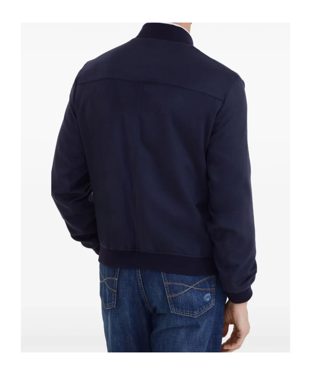 Brunello Cucinelli Zip-Up Long-Sleeved Bomber Jacket