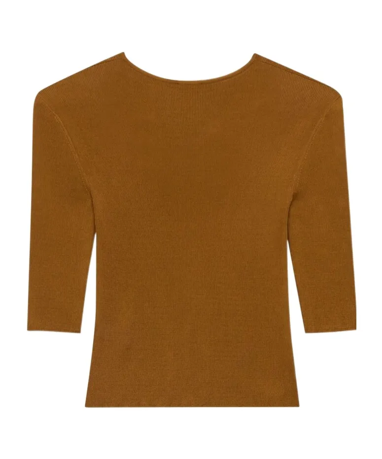 Saint Laurent Cassandre Crewneck Knitted Top