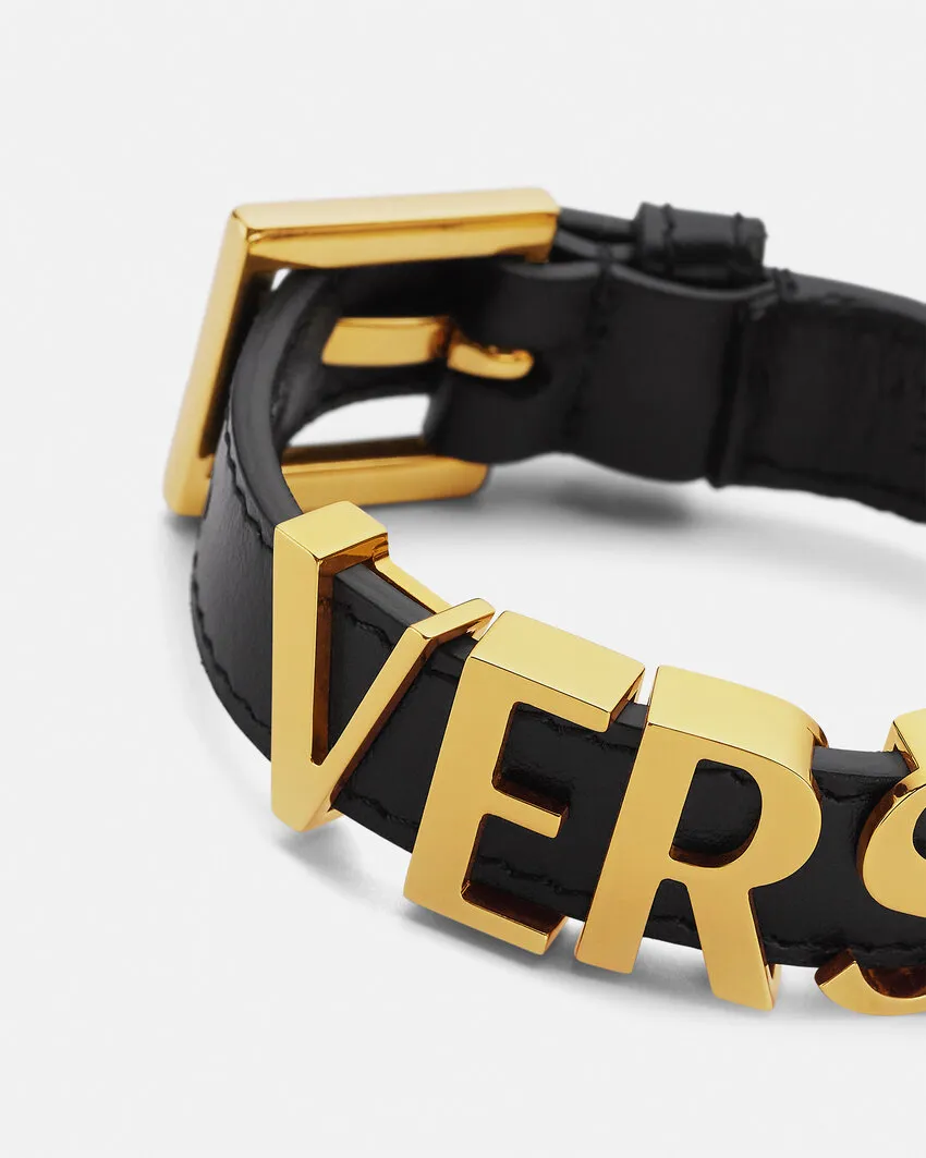 Versace Logo-Lettering Buckle Fastened Bracelet
