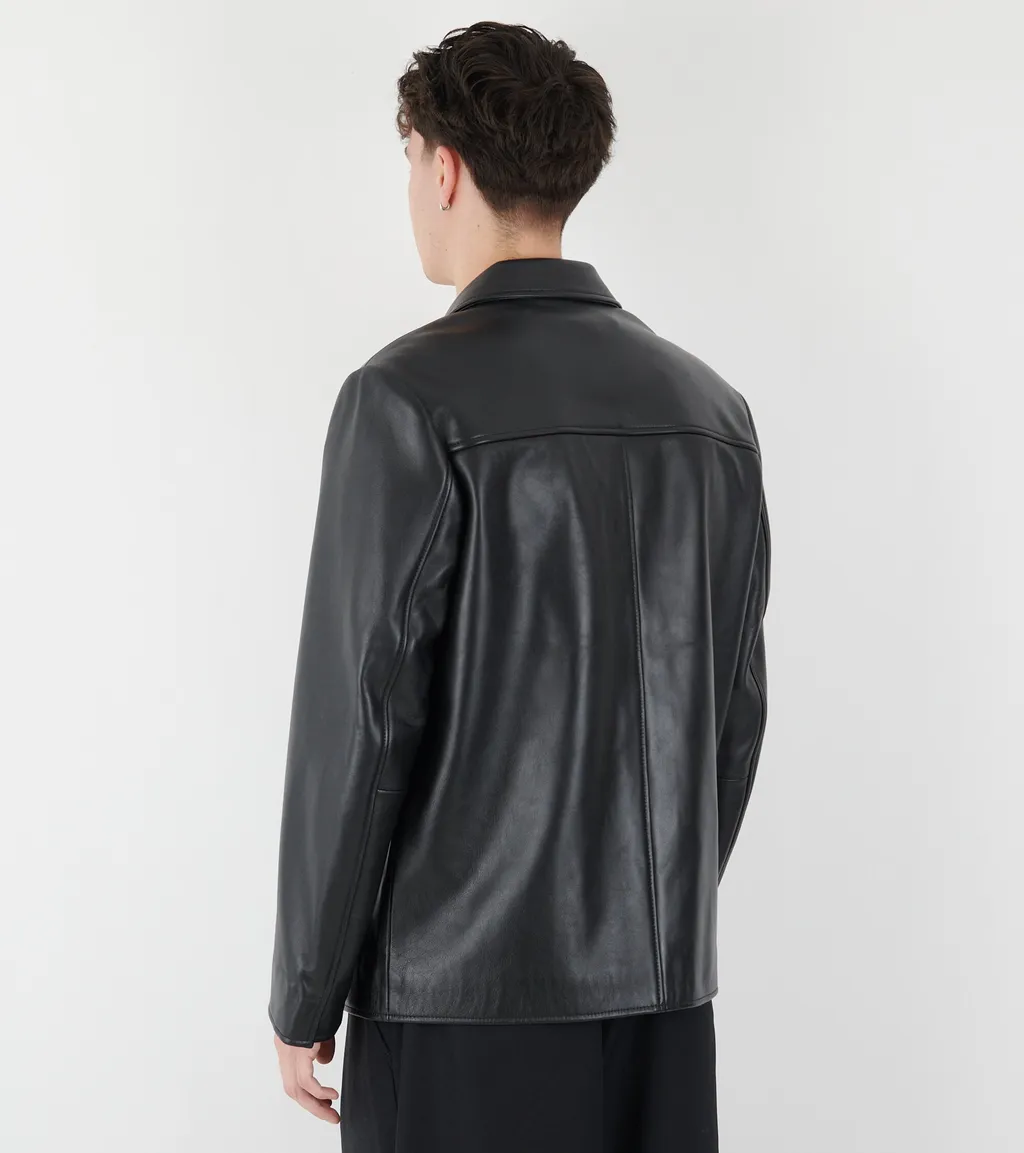 Short Leather Blazer