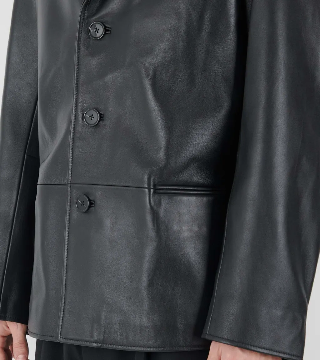 Short Leather Blazer