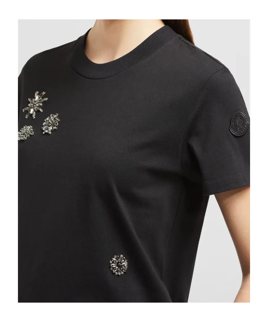 Crystal Flowers Cotton T-Shirt
