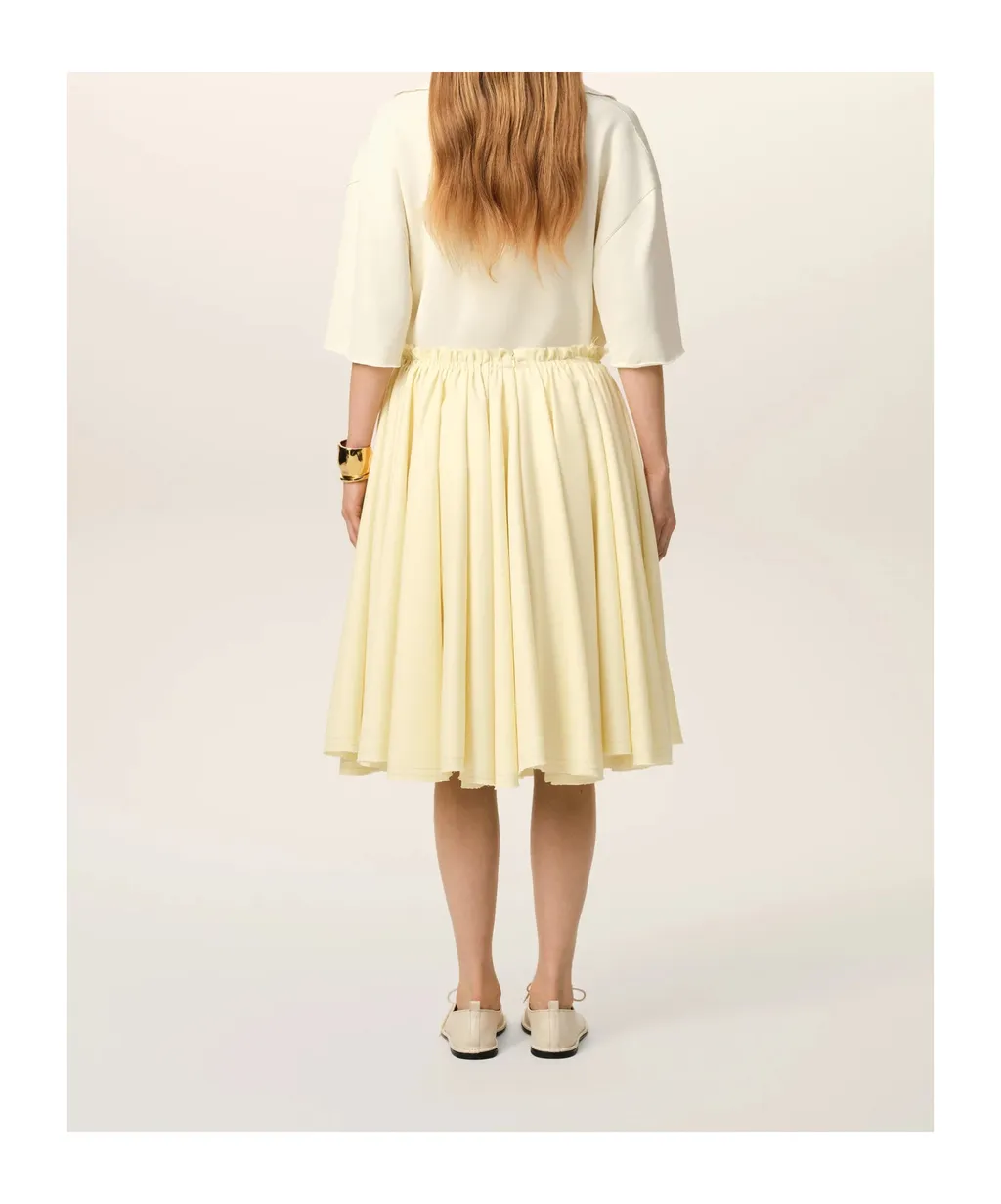 Ami Elastic Waist Midi Skirt