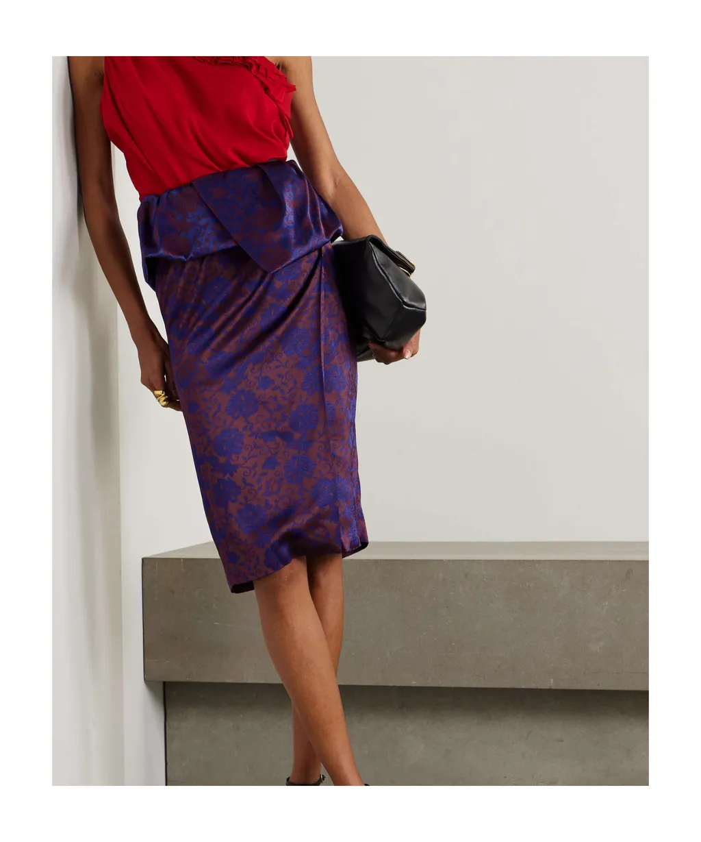 Dries Van Noten Peplum Asymmetric Wrap Skirt