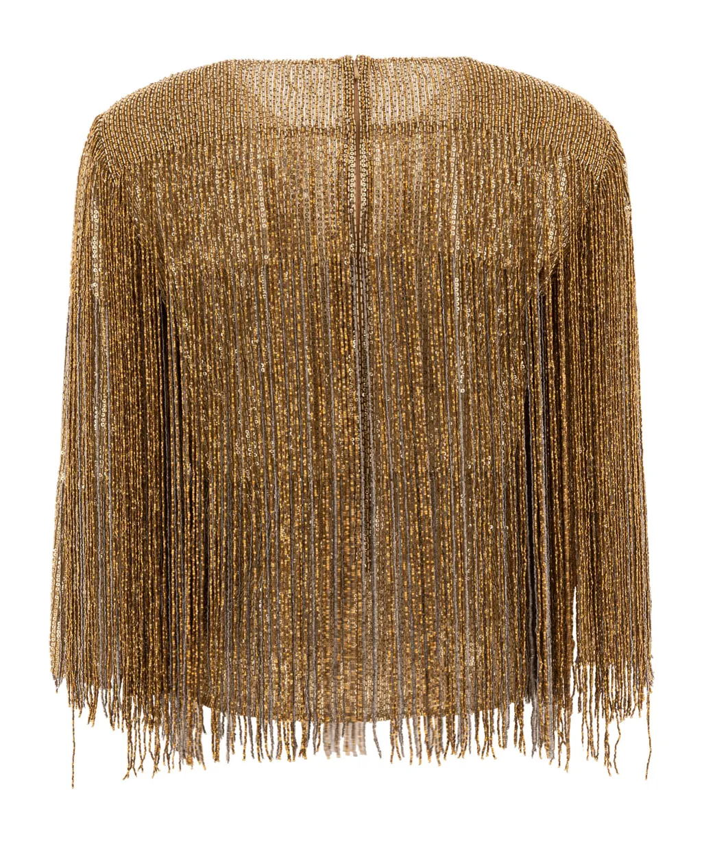 Elie Saab Fringed Embroidered Blouse