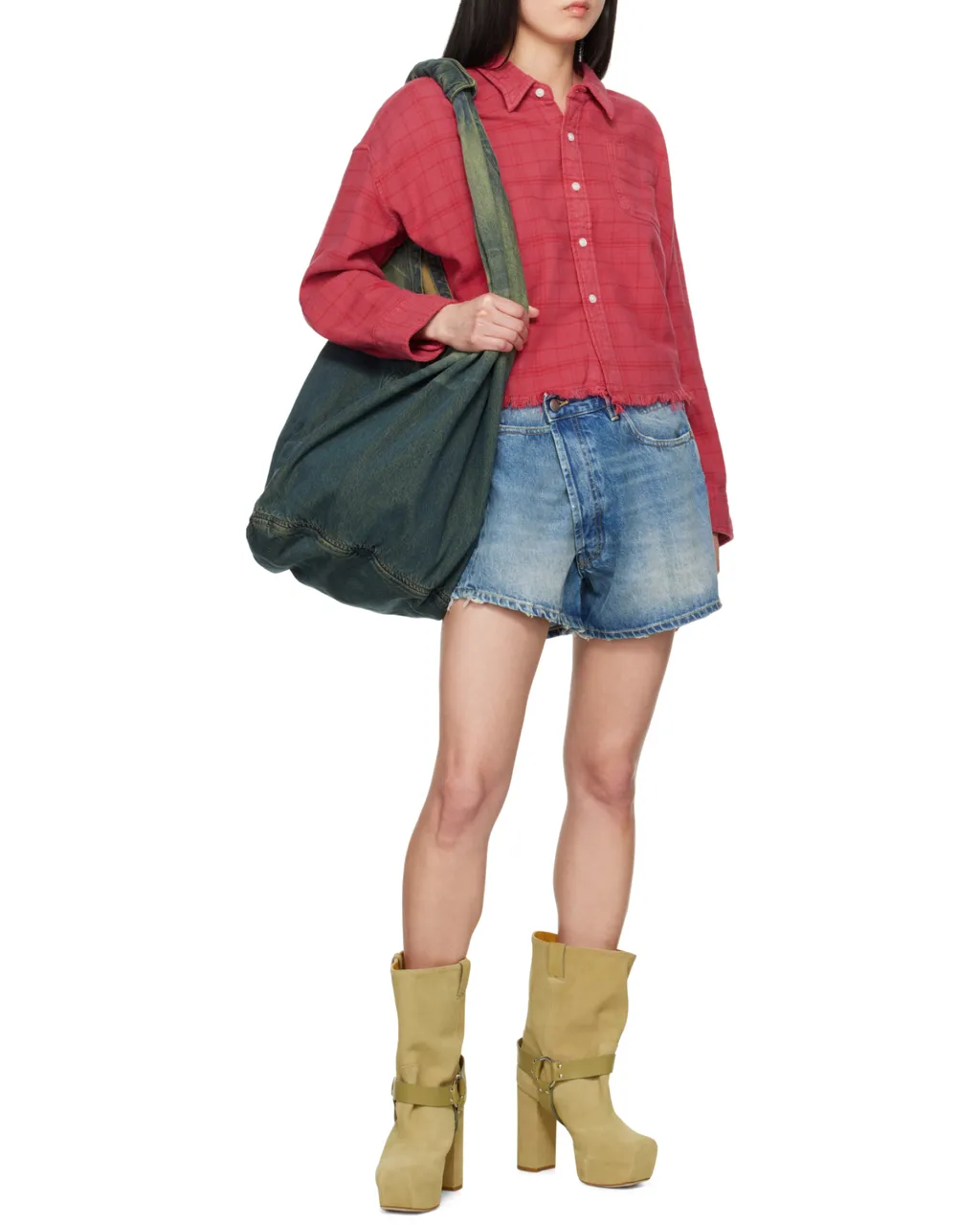 Belt Loop Denim Shorts
