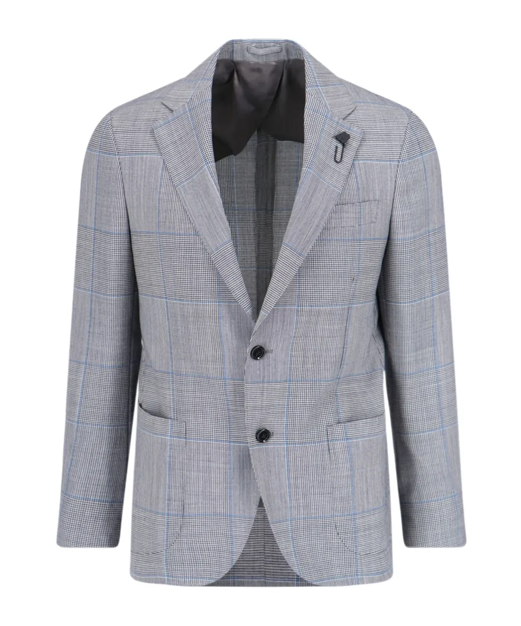 Lardini Single-Breasted Checked Blazer