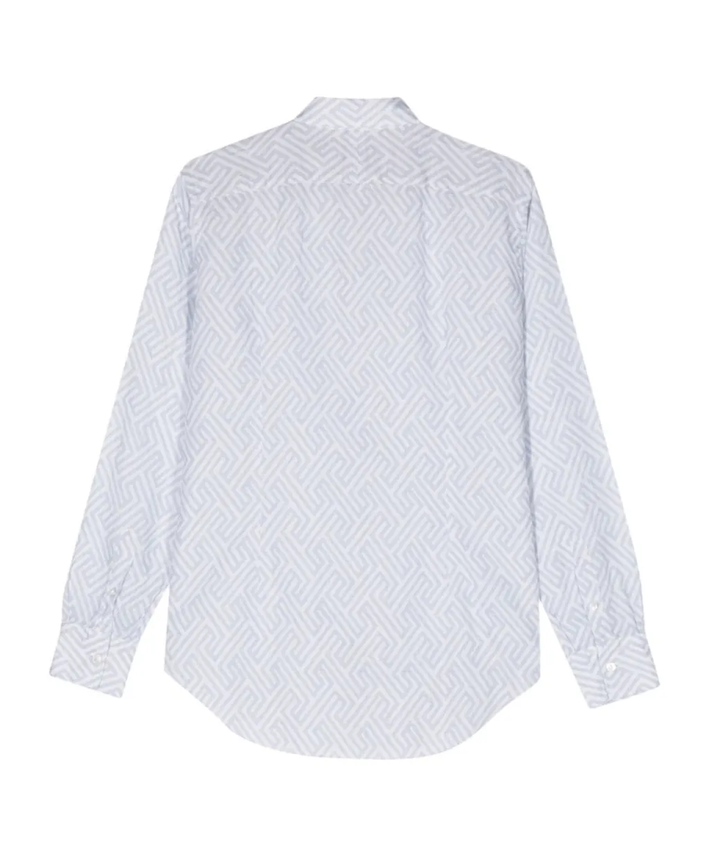 Geometric-Print Button-Up Shirt