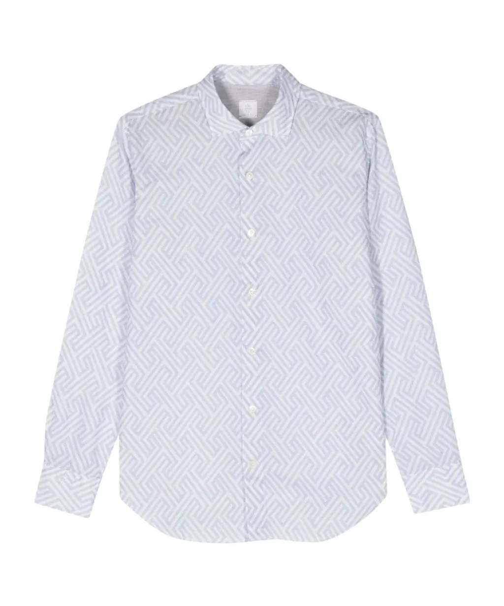 Geometric-Print Button-Up Shirt
