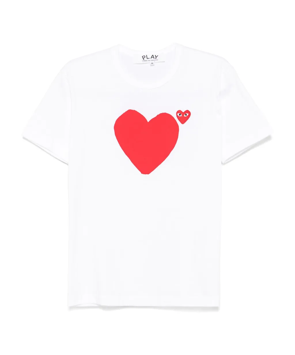 Comme Des Garons Play Heart Printed Crewneck T-Shirt