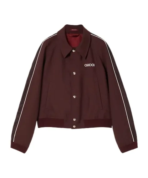 Wool Jacket With Logo Patch
