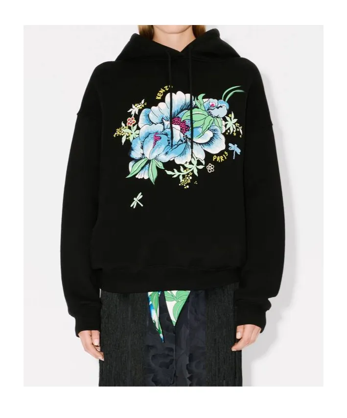 Kenzo Peonies Embroidered Oversized Hoodie