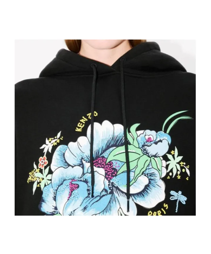 Kenzo Peonies Embroidered Oversized Hoodie