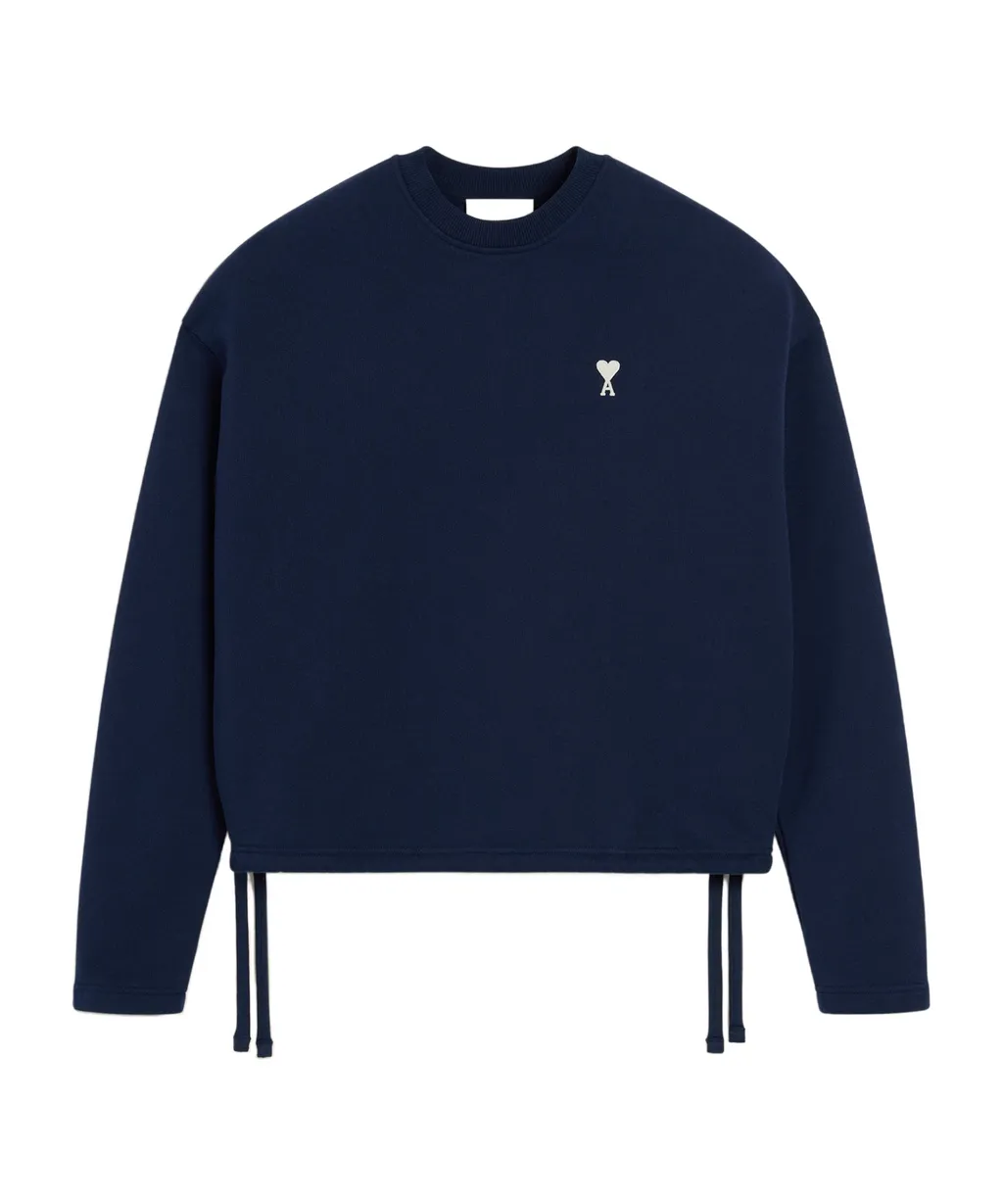 Ami Paris Logo Embroidered Cropped Sweatshirt