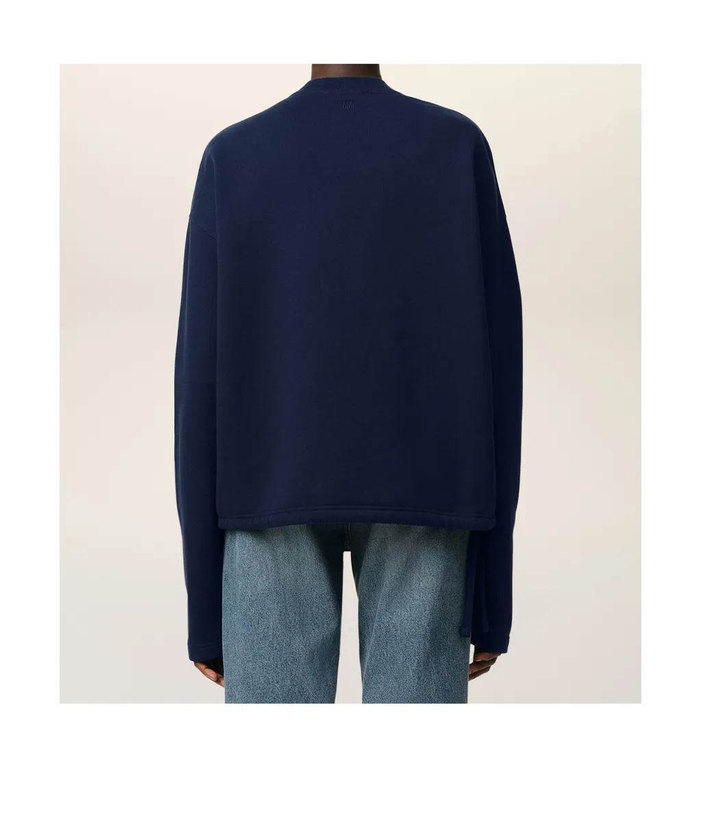 Ami Paris Logo Embroidered Cropped Sweatshirt