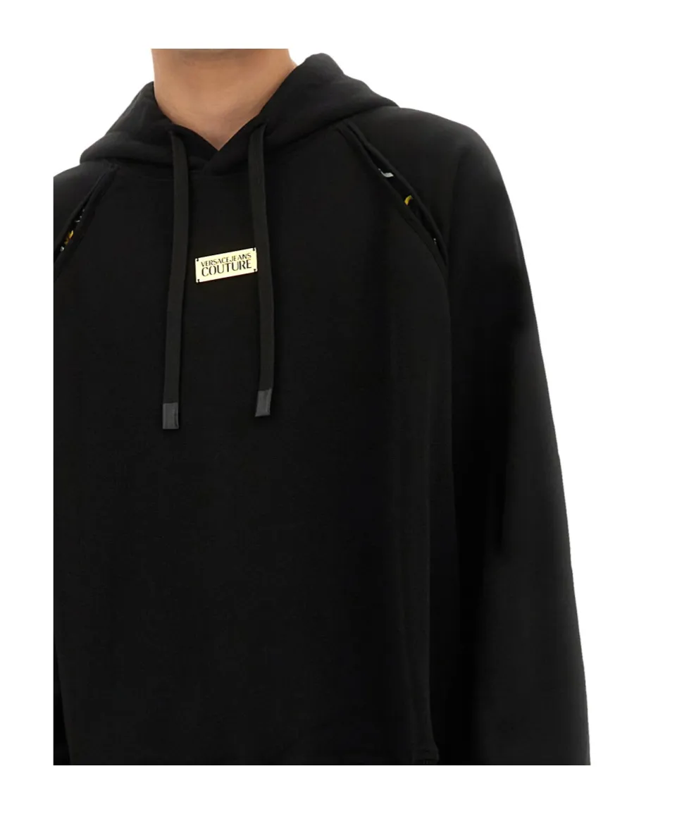 Versace Jeans Couture Logo Plaque Drawstring Hoodie