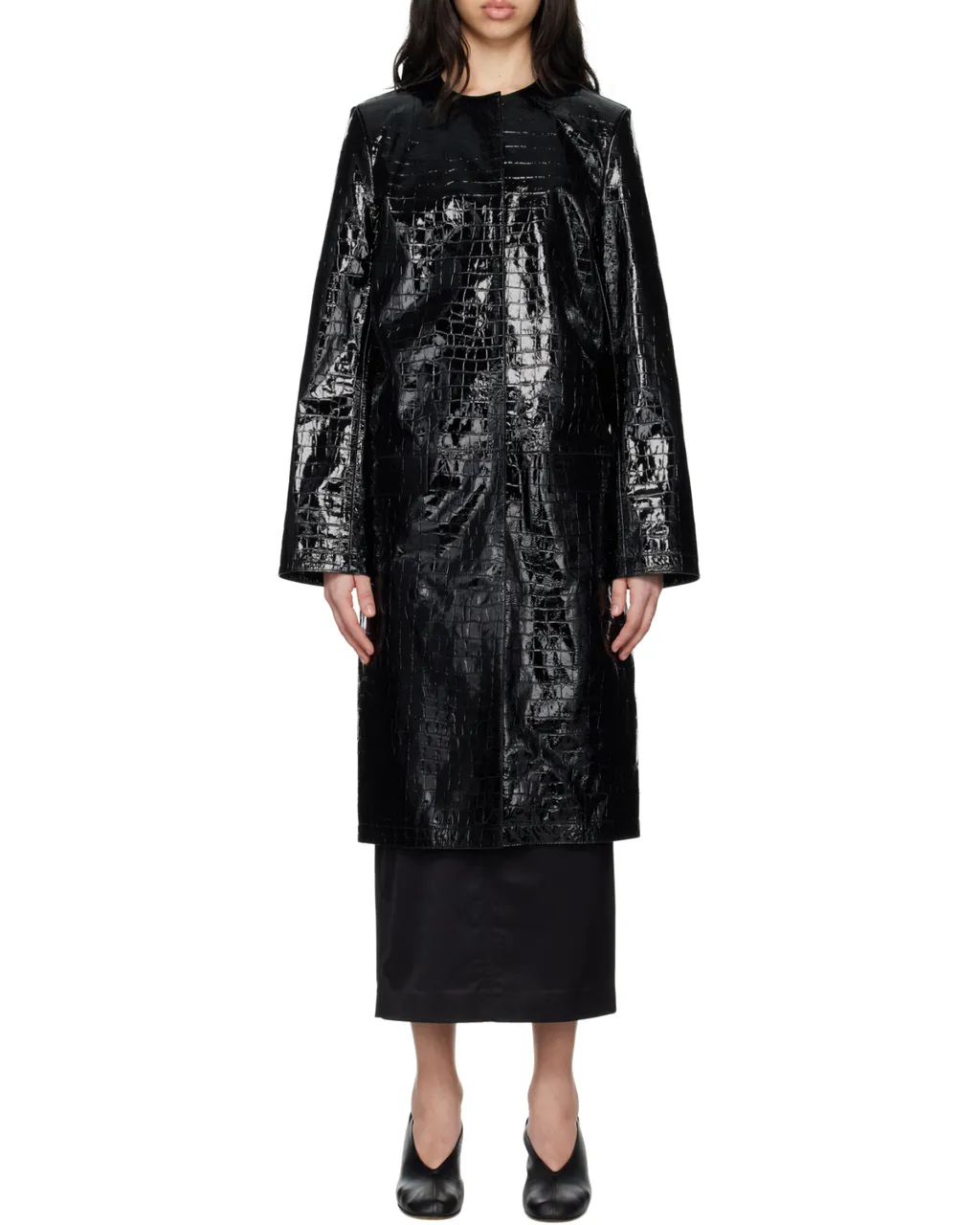Crocodile-Embossed Coat