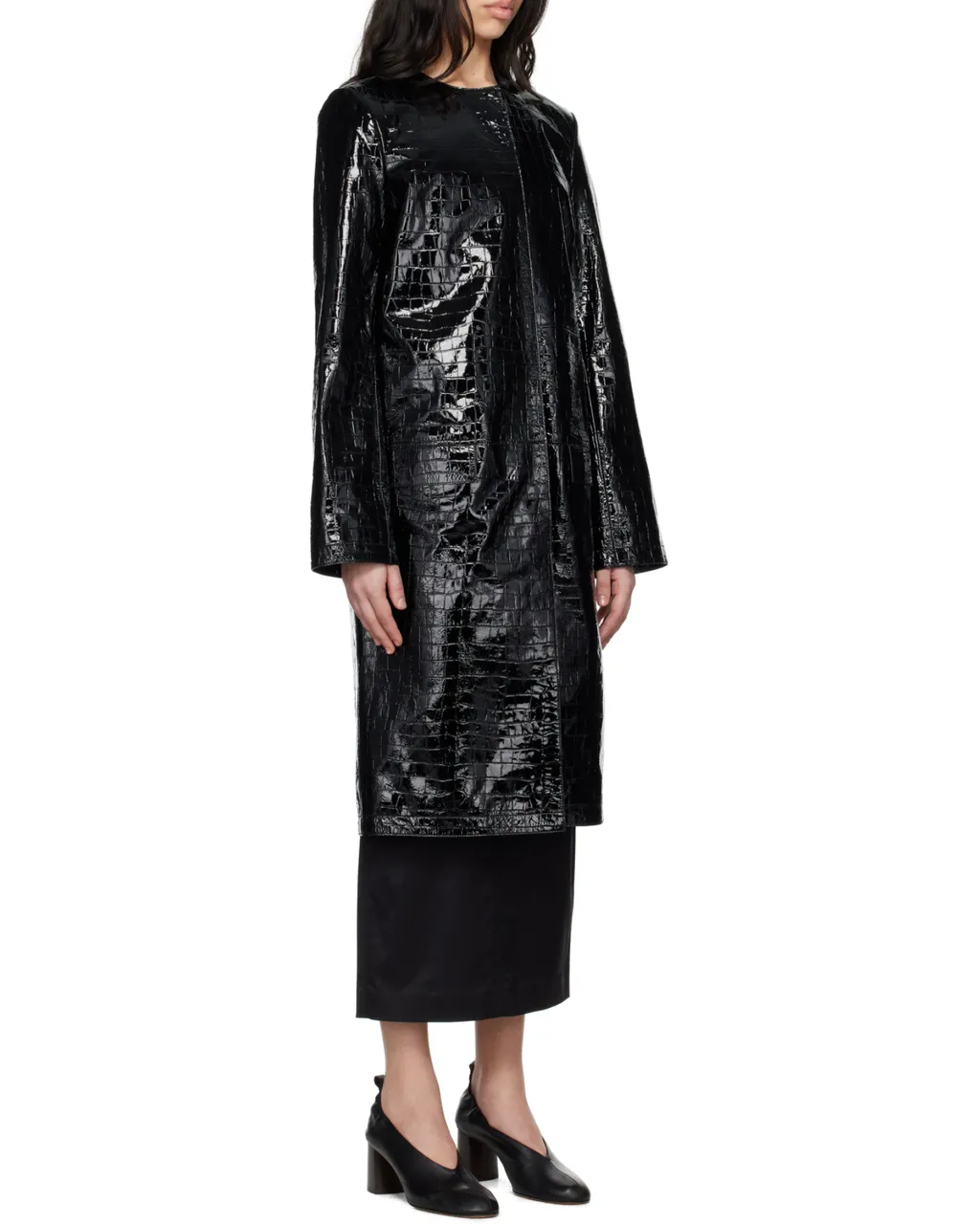 Crocodile-Embossed Coat