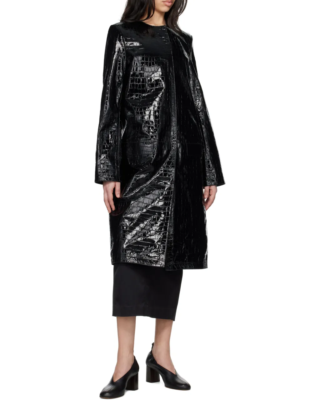 Crocodile-Embossed Coat