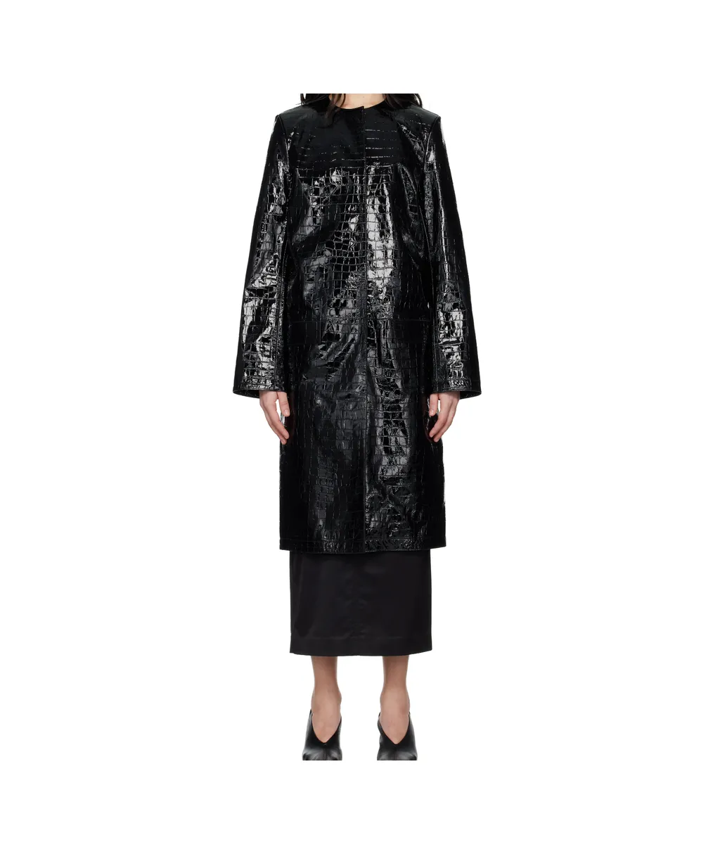 Crocodile-Embossed Coat