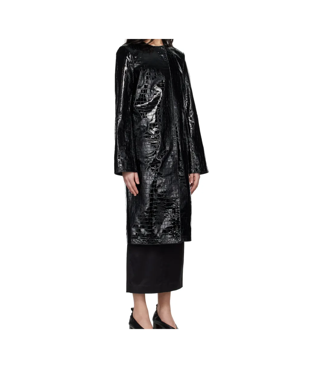 Crocodile-Embossed Coat