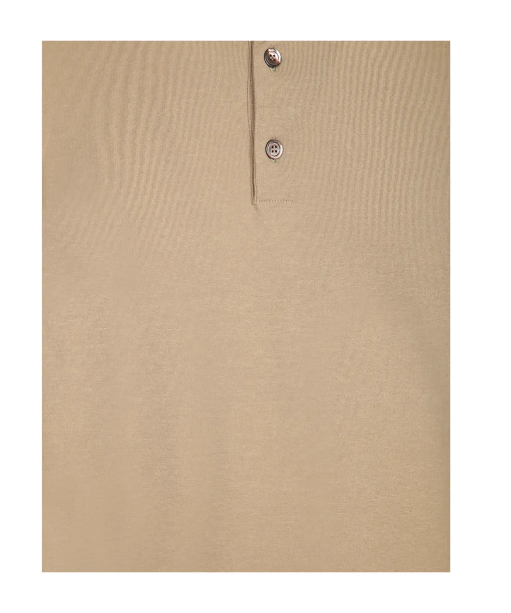 Zanone Three-Button Long Sleeve Polo Shirt