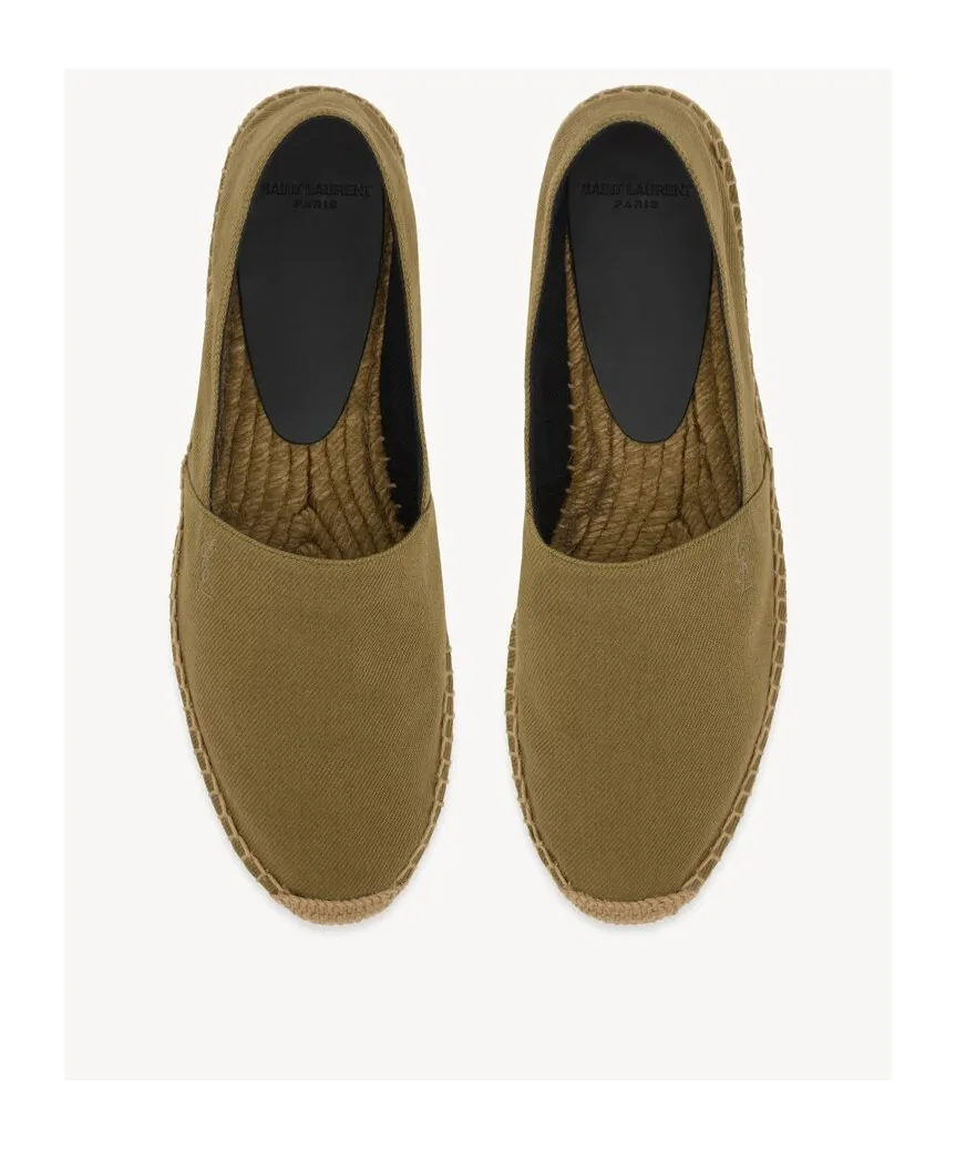 Saint Laurent Logo Embroidered Slip-On Espadrilles