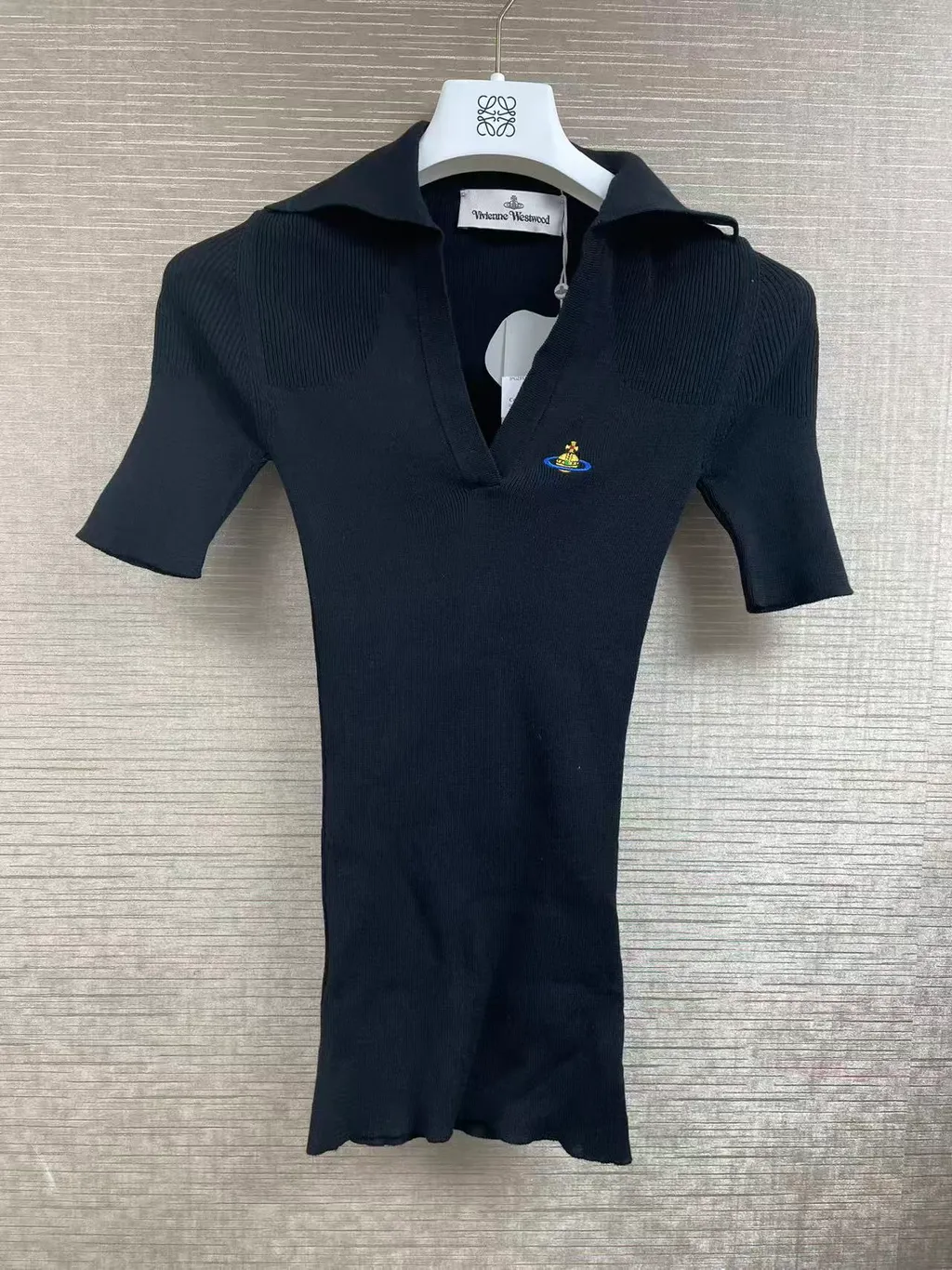 Orb-Embroidered Polo Top