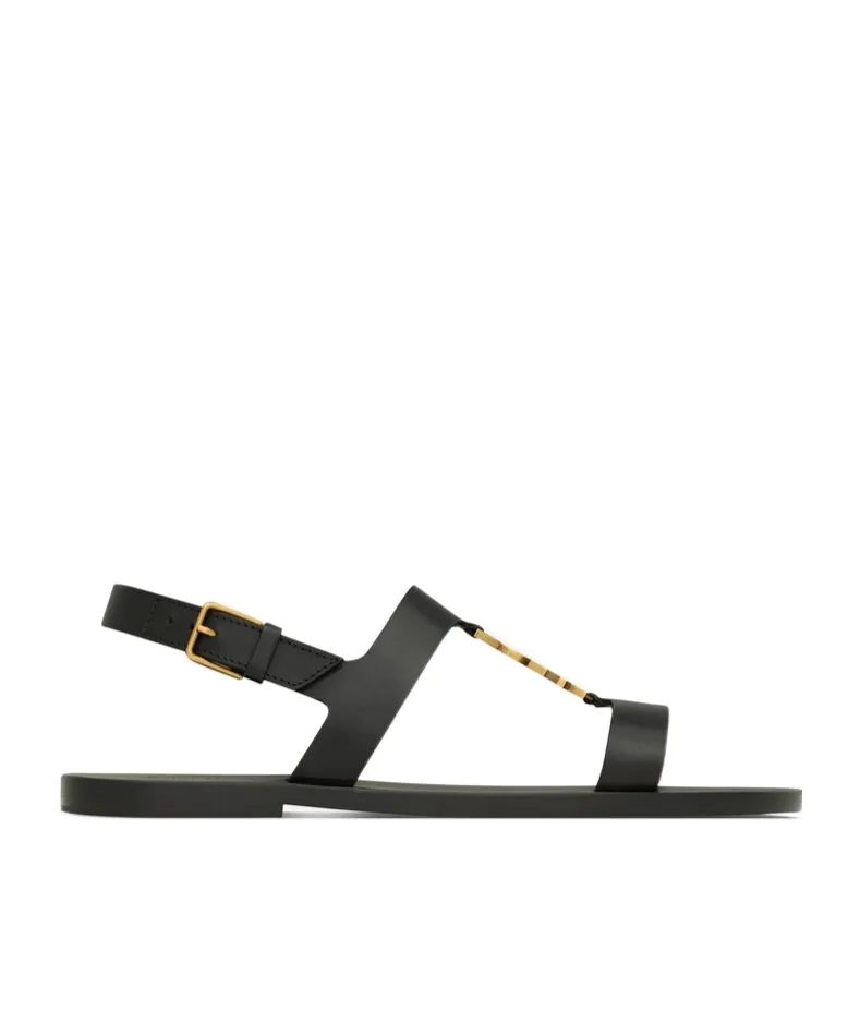 Saint Laurent Cassandre Logo Plaque Sandals
