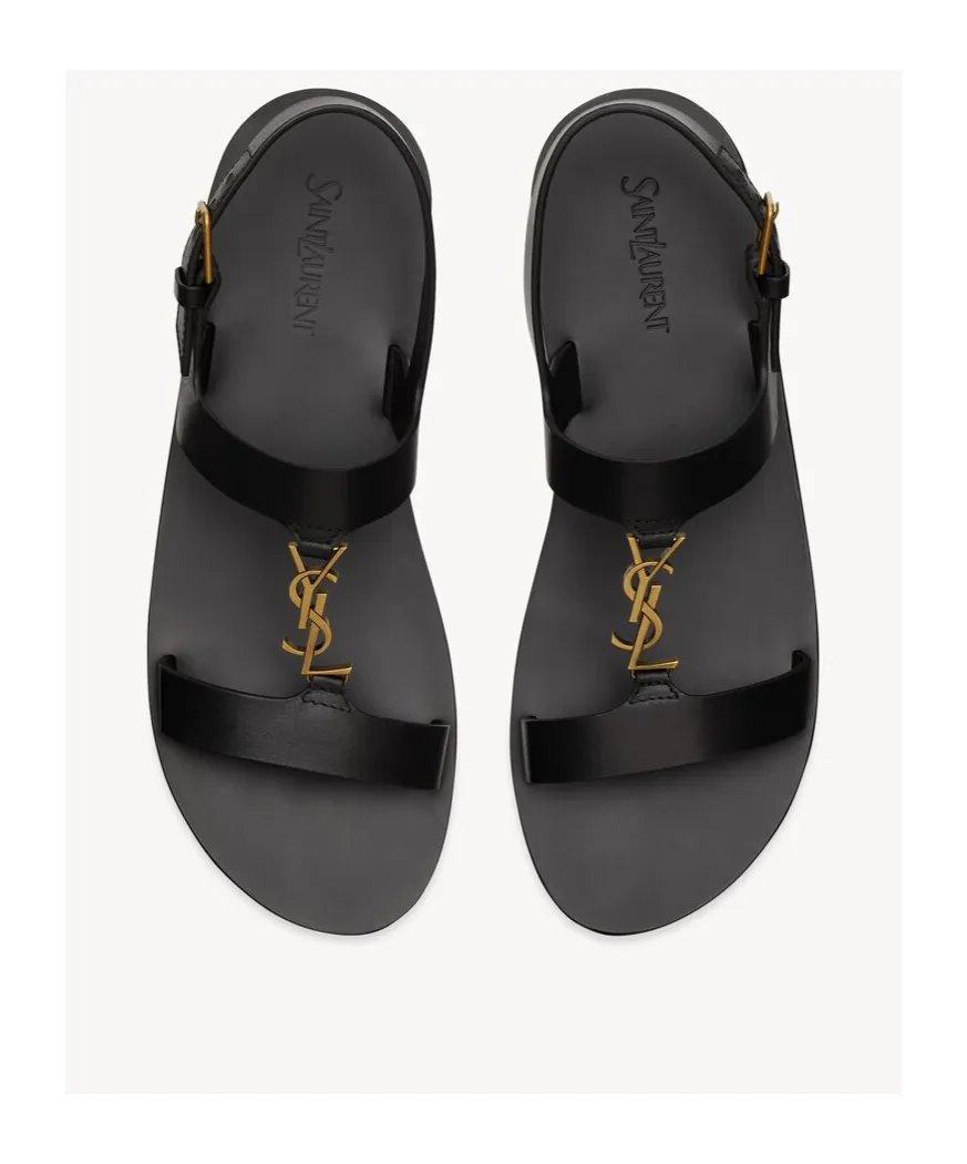 Saint Laurent Cassandre Logo Plaque Sandals