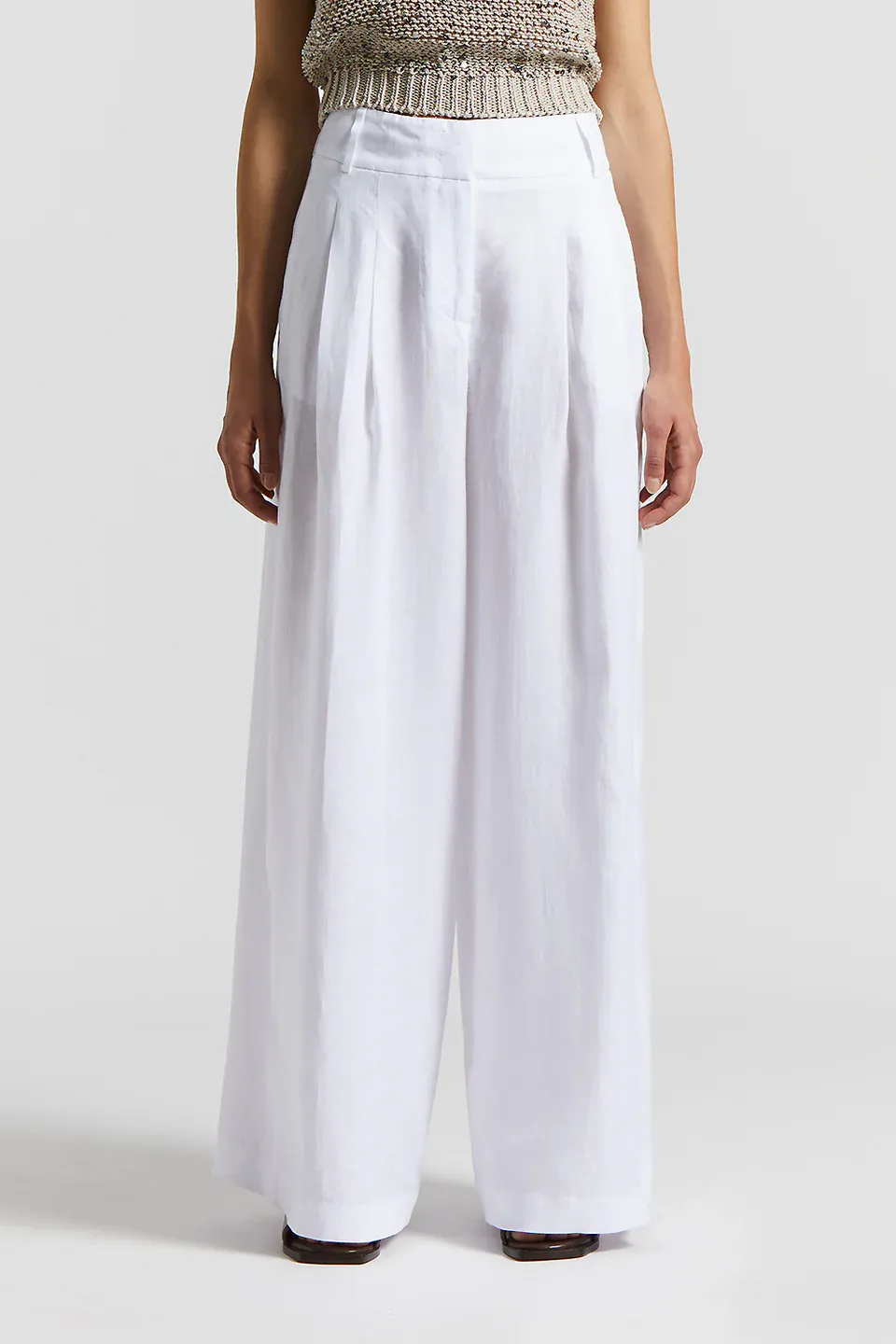 Peserico Wide Leg Pleated Pants
