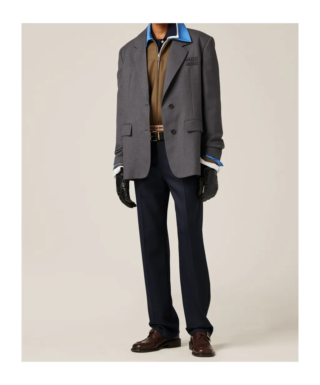 Single-Breasted Gabardine Jacket