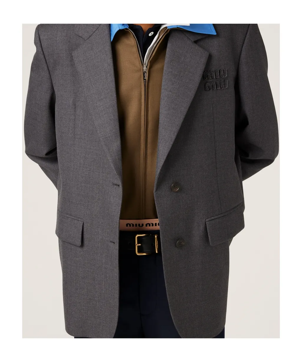 Single-Breasted Gabardine Jacket