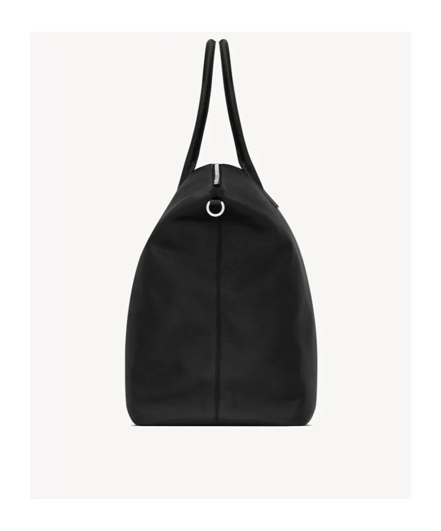 Giant Bowling Tote In Grained Leather