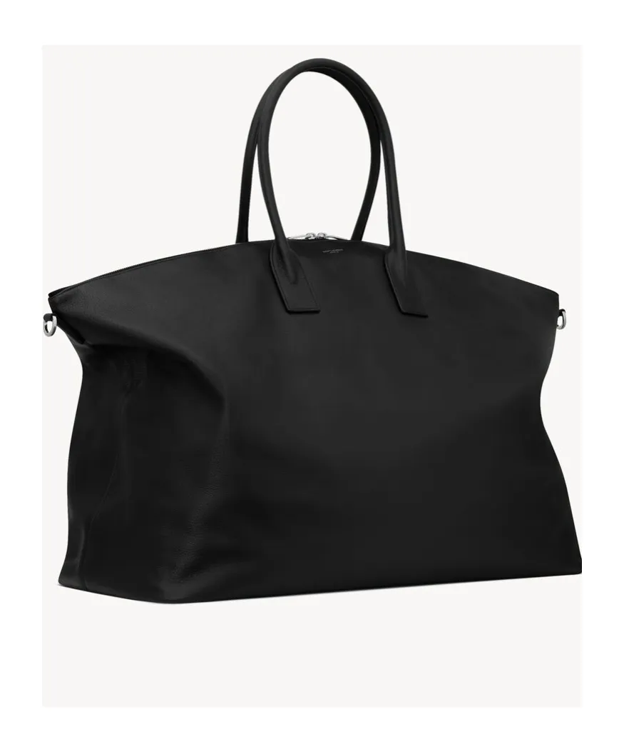 Giant Bowling Tote In Grained Leather