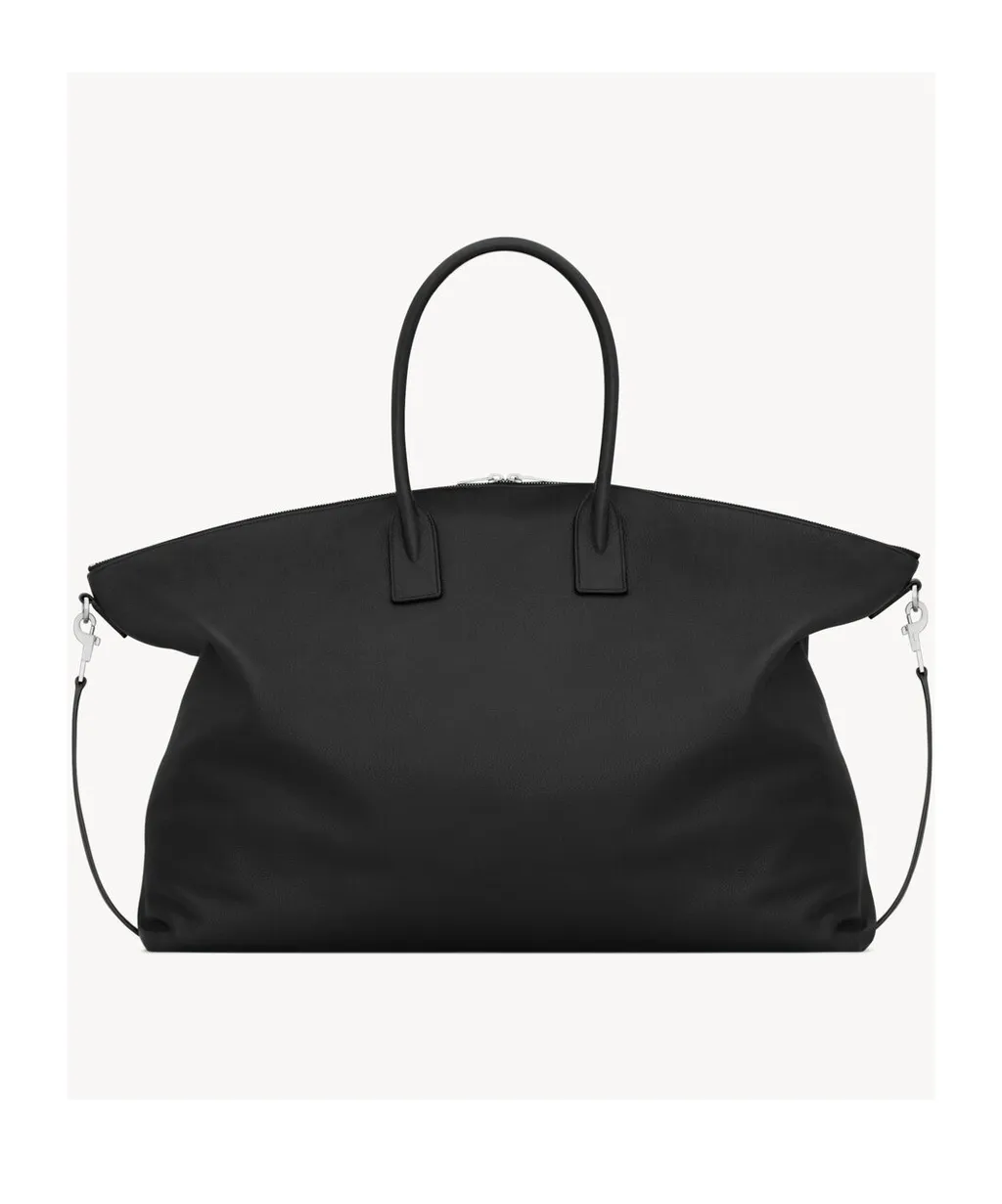Giant Bowling Tote In Grained Leather