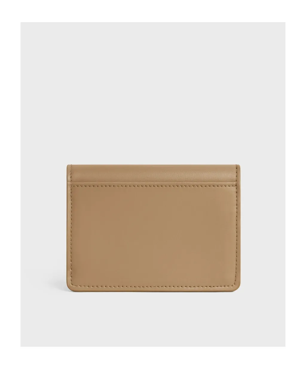 Card Holder With Flap Triomphe In Shiny Calfskin